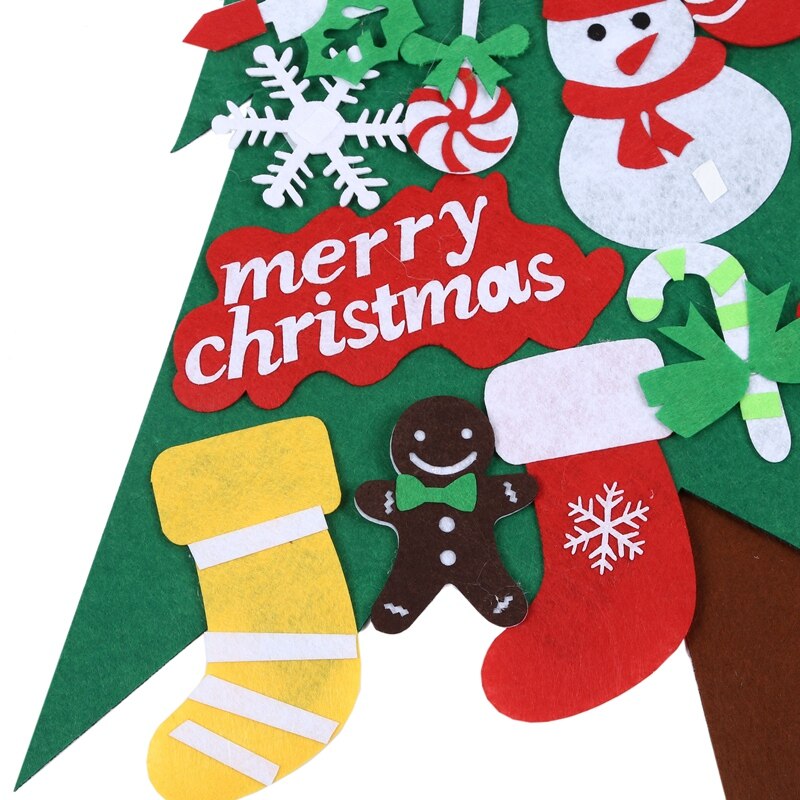 Felt Christmas Tree for Kids 95cm Diy Christmas Tree with Toddlers 32Pcs Ornaments for Children Xmas Hanging Home Door