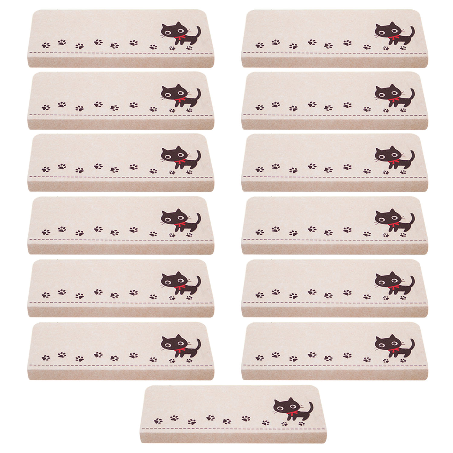 13pcs Anti Slip Self Adhesive Coffee Beige Indoor Safety Stair Step Treads Floor Mats Carpet Staircase Pad Area Rug Protector: Beige / Taraxacum