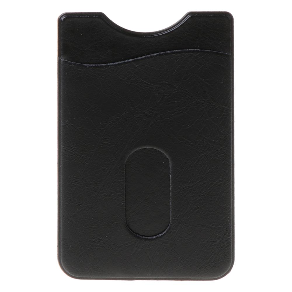 Leather Card Holder Sticker 3M Adhesives Credit ID Card Mobile Phone Back Pocket Wallet Case Stickers Bag Pouch: black