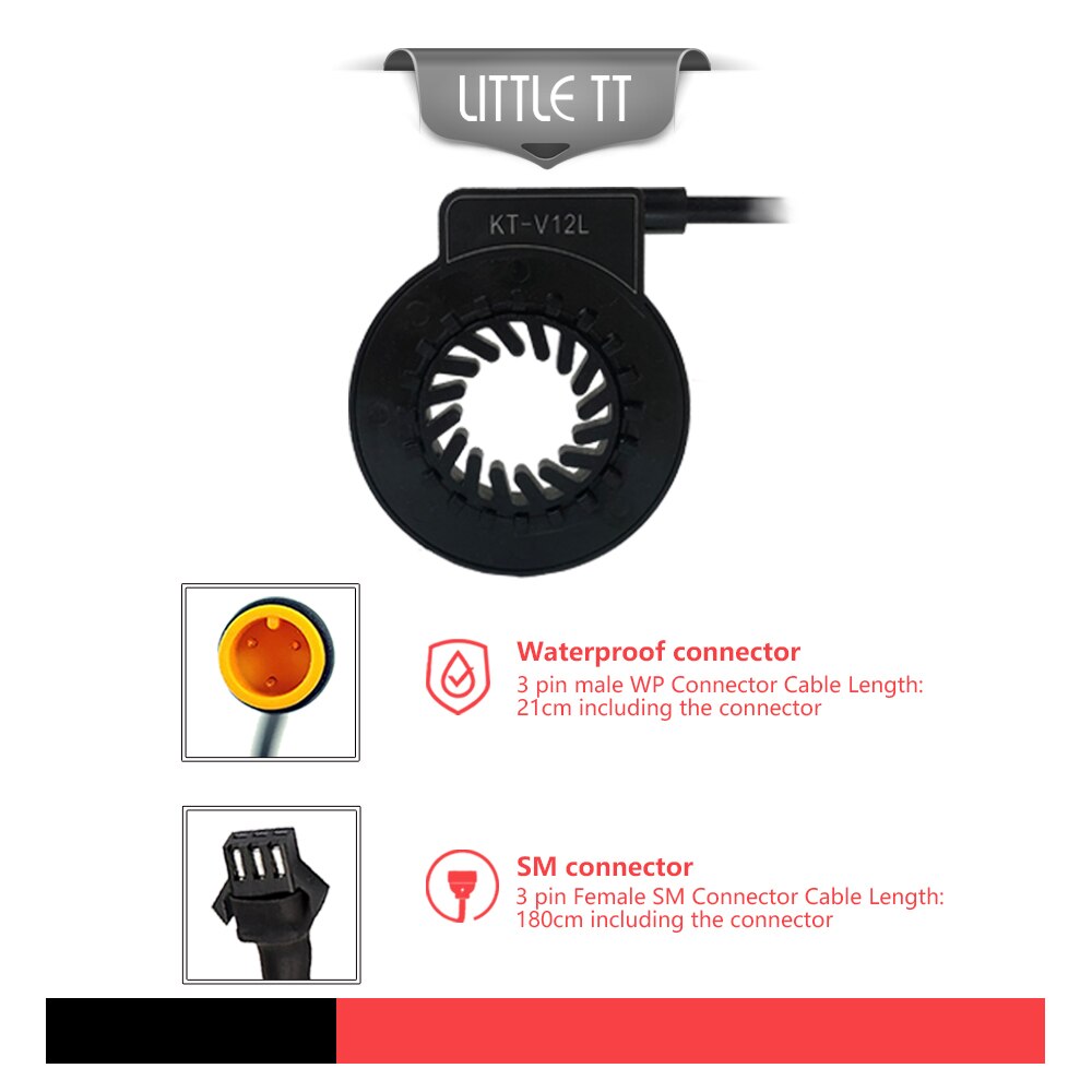 Elektrische Fiets Pas Sensor KT-V12L 6 Magneten Pedaal Assistent Sensor Dual Hall Sensoren 12 Signalen E-Bike Pas Sensor ebike Onderdelen