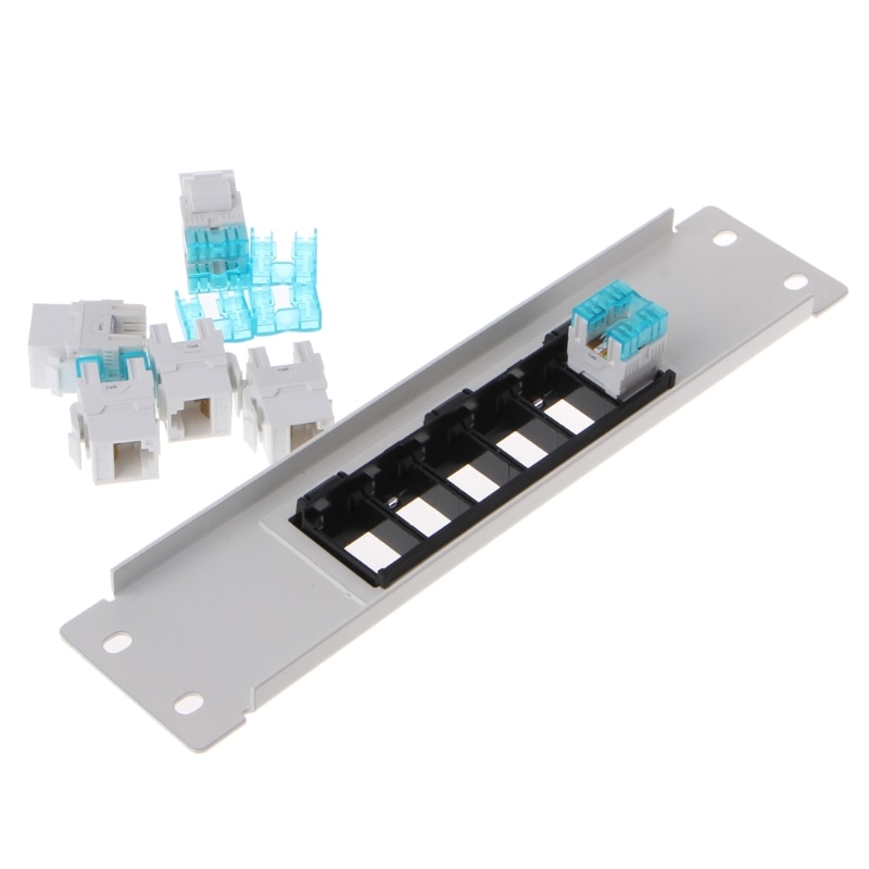 RJ45 CAT6 6 Poorten Patch Panel Frame Met RJ45 Keyston Module Jack Connector