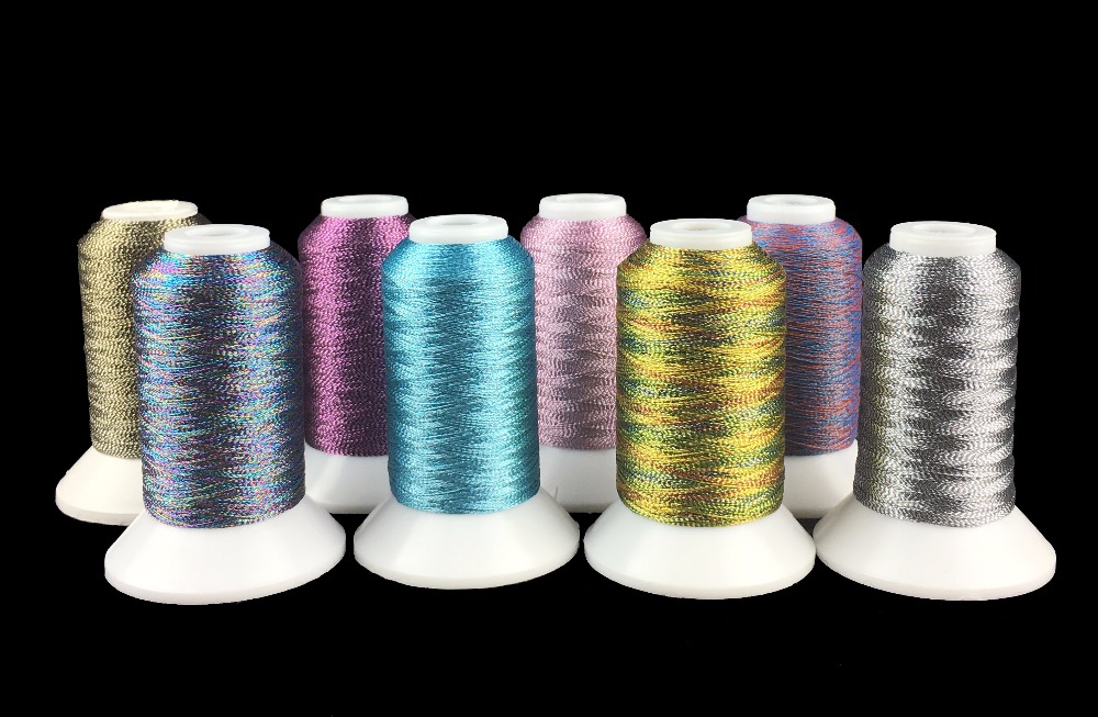 Brother/Babylock/Janome/Singer/Pfaff/Husqvaran/Bernina-fil à broder métallique de , couleurs nationales