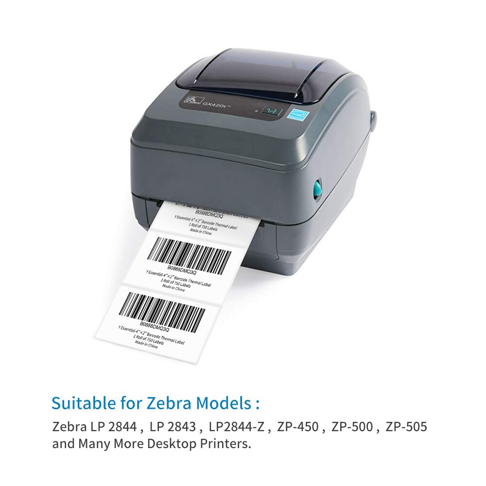 Y Essential-4"X2" Barcode Transportation and Multi-Purpose Labels,Thermal Labels,Compatible with Zebra Printers,Advanced Adhesi