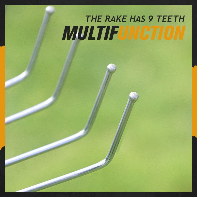 Stainless Steel Adjustable Telescopic Garden Leaf Rake 9 Toothed dead leaf Rake Wire Garden Rake Gardening Tools Agriculture