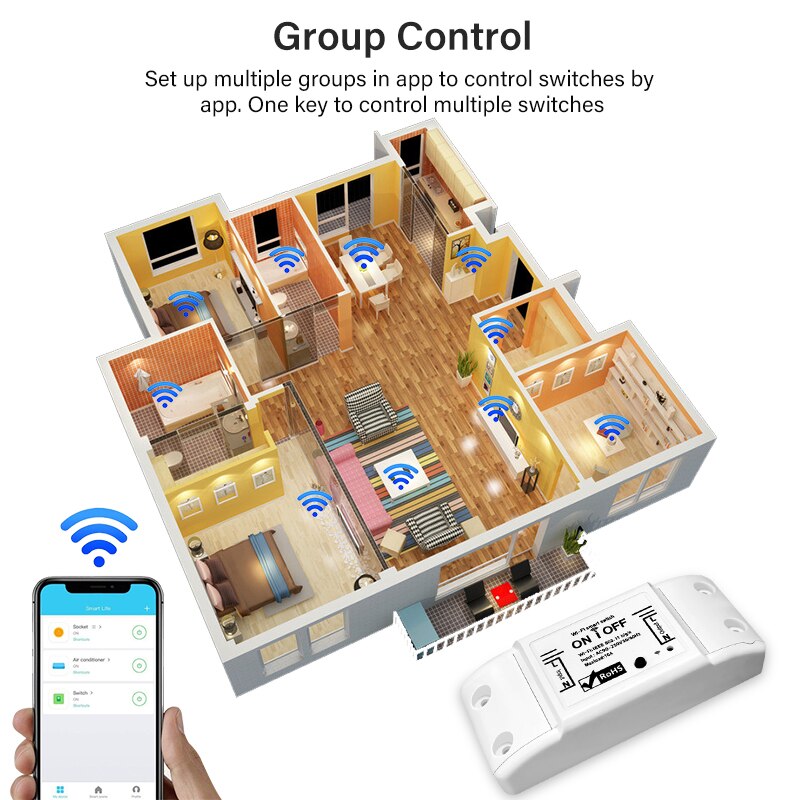 Wifi / Bluetooth Smart Light Switch Smart Home Breaker Tuya Smartlife App Wireless Remote Control Wokrs With Alexa Google Home