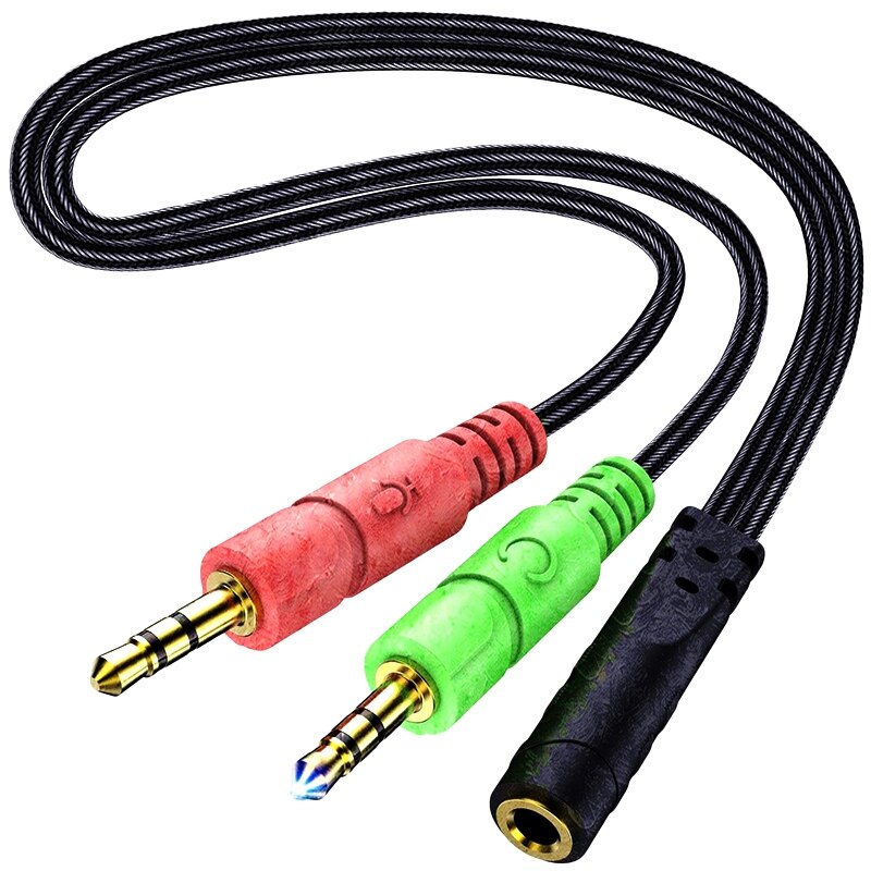 Headphone Mic Splitter 3.5mm Mic Audio Splitter Headset Headphone Splitter for Gaming Headset and Computer: Default Title