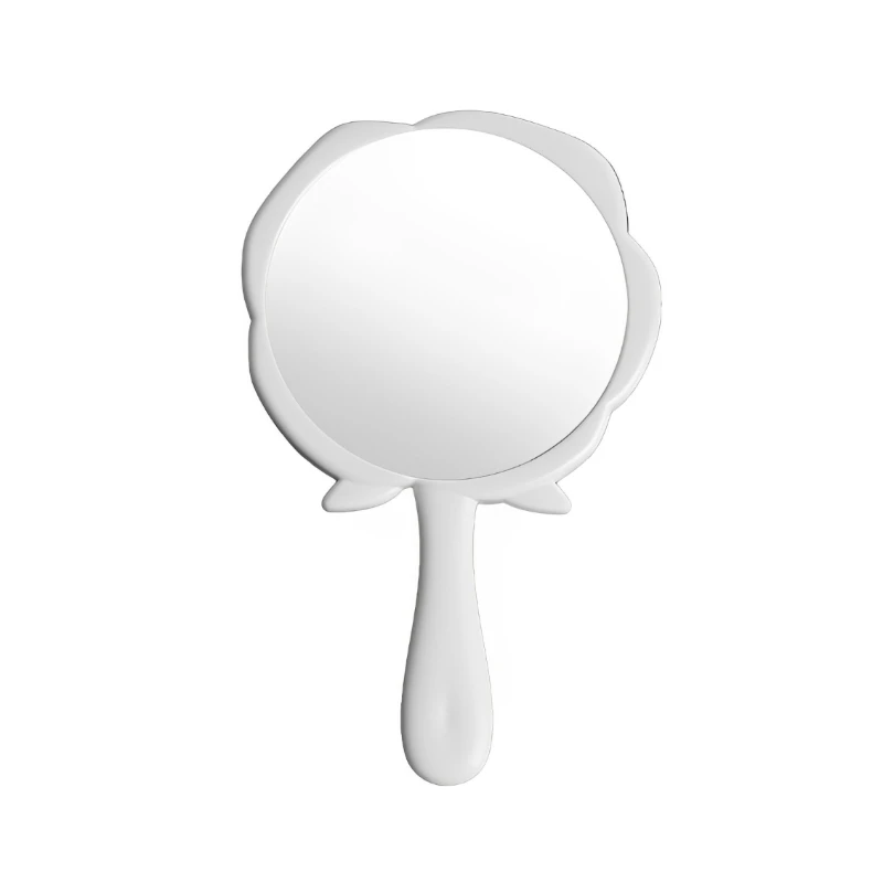 Espejo de maquillaje con forma de flor rosa, extensión de pestañas, espejo de tocador de mano, espejo cosmético portátil para niñas y mujeres, herramientas de maquillaje: Amarillo