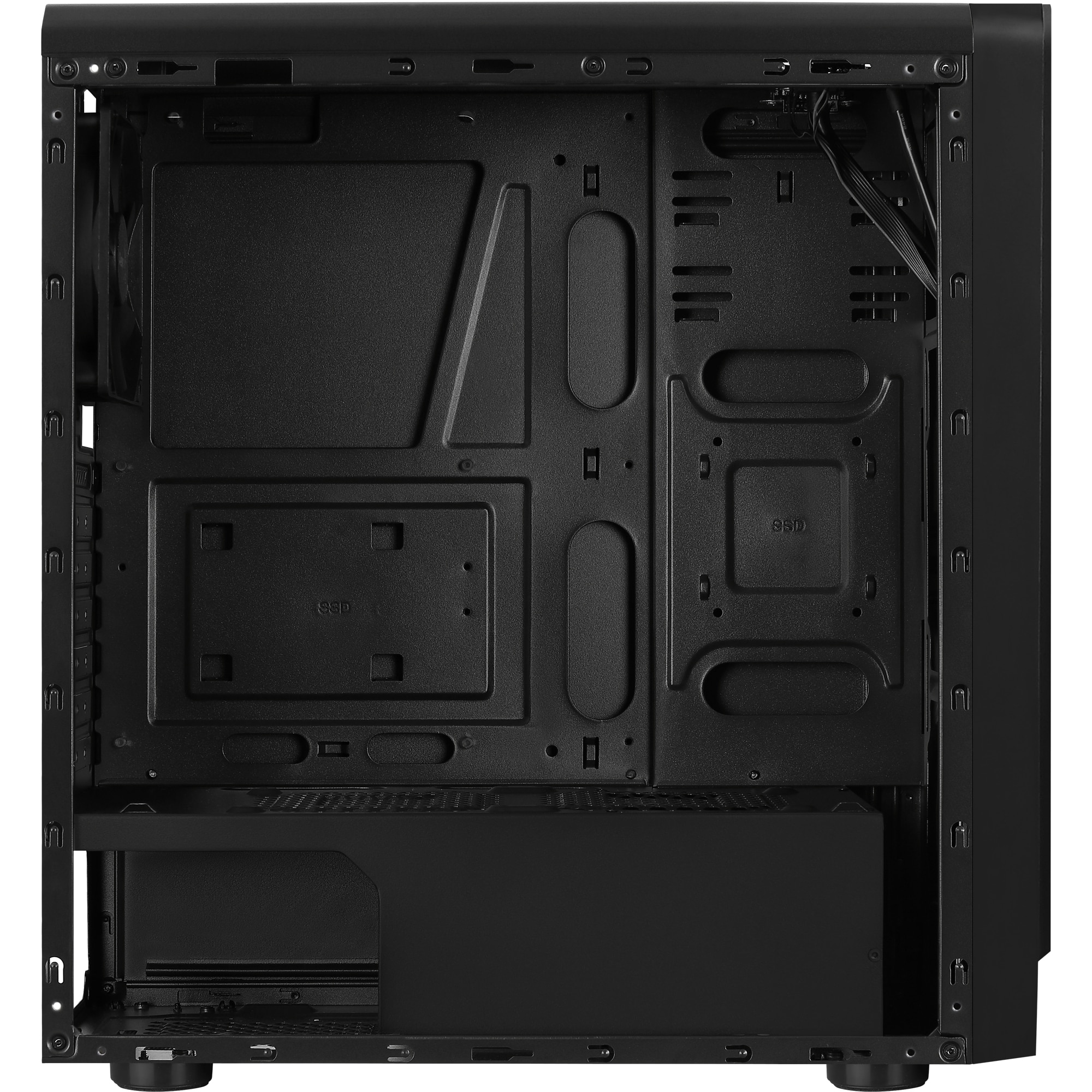 Aerocool Rift, caja de PC, panel transparente, LED RGB, ventilador 12 cm, negro