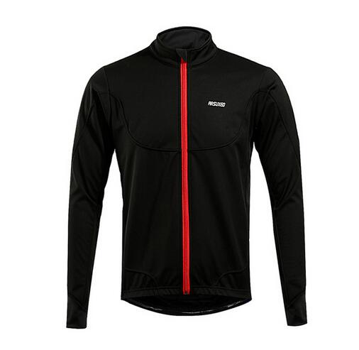 Arsuxeo fietsjack winter thermische warming-up fleece mtb fietsjack lichtgewicht winddicht waterdicht fietsjack: Zwart / Xl