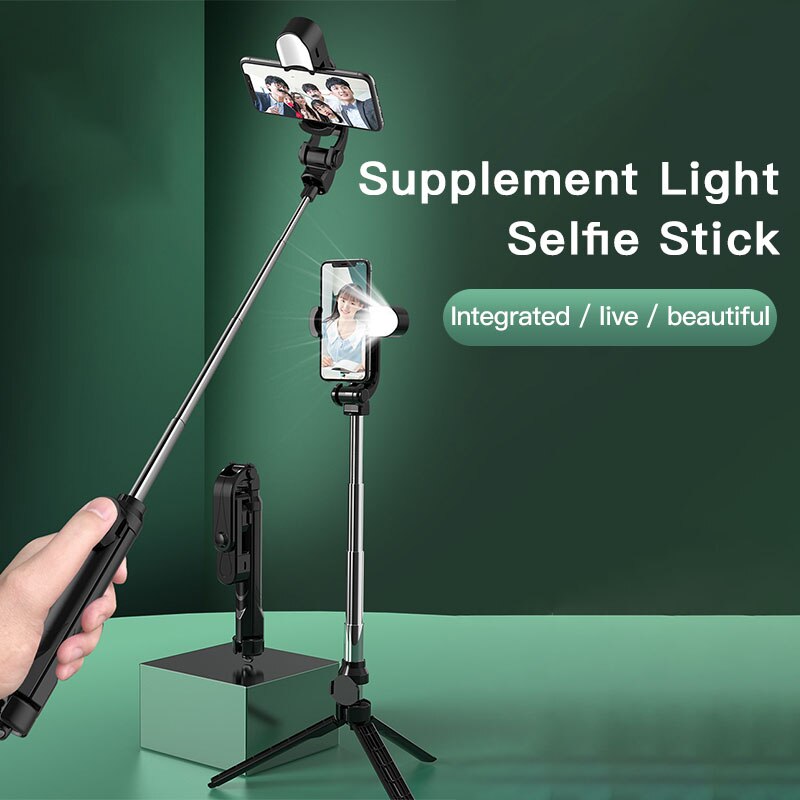 Tripé de selfie wireless com bluetooth, tripé com controle remoto, selfie, extensível, dobrável, monopé para câmera de ação, transmissão ao vivo