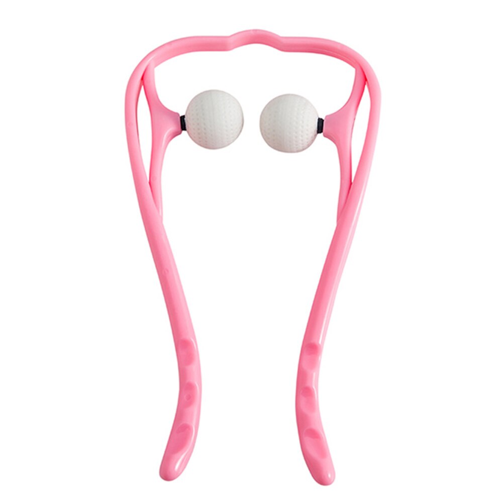 Neck Massage Tool Pressure Point Therapy Pressure Relieve Hand Roller Massage Neck Shoulder Dual Trigger Point Self Massager: Pink