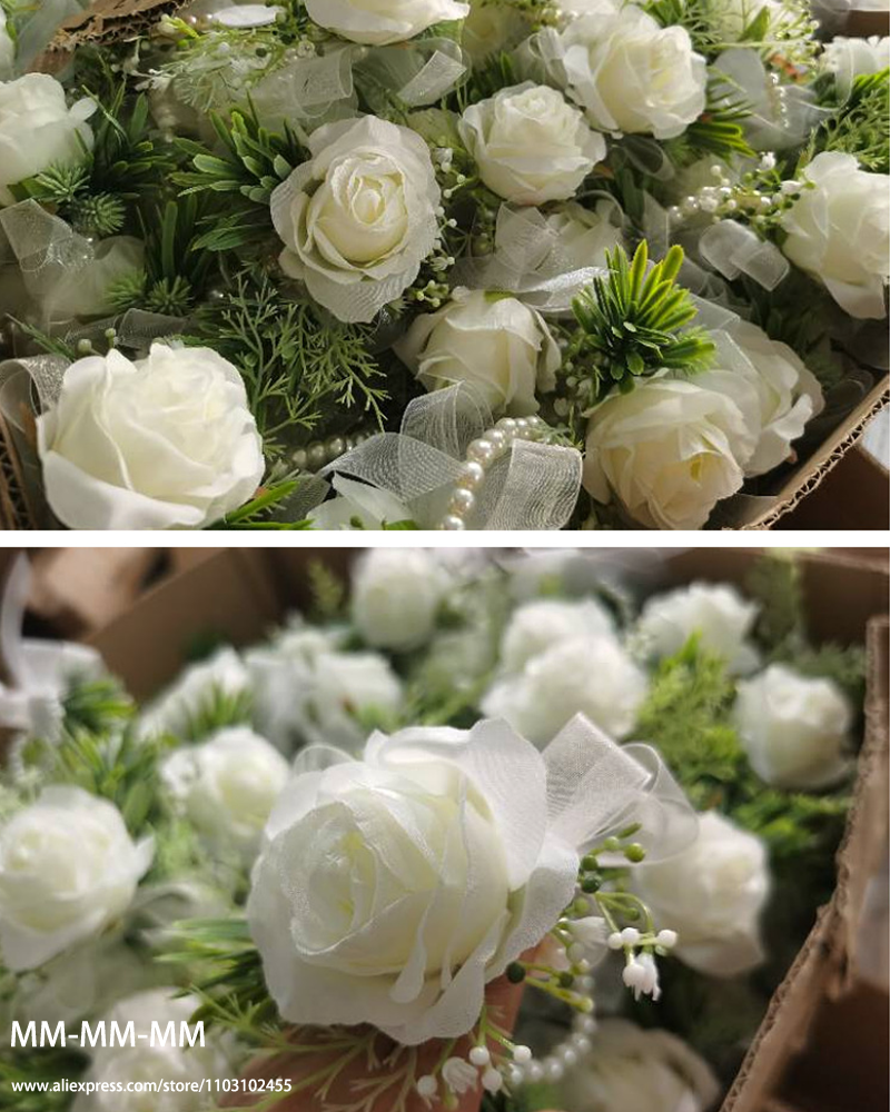 MM Boutonniere und Taillen-Corsage-Set für Hochzeit für Mann, Bräutigam, Trauzeuge, Seidenblumendekoration, Hochzeitsaccessoires