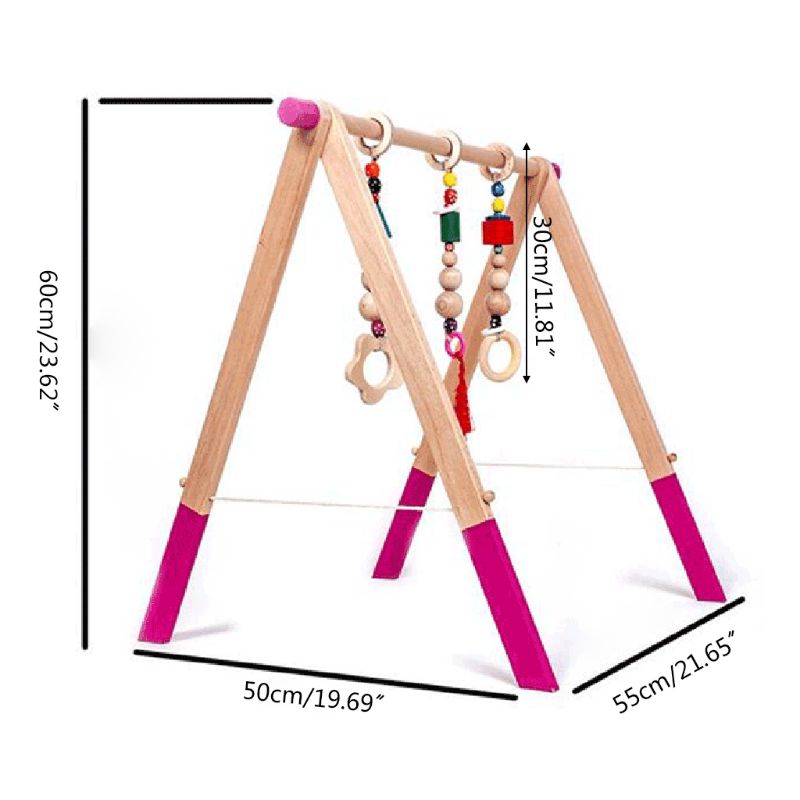 1einstellen nordisch Karikatur Baby Holz Fitnessstudio Fitness Rahmen Gestell Hängen Anhänger Spielzeug Bausatz P31B