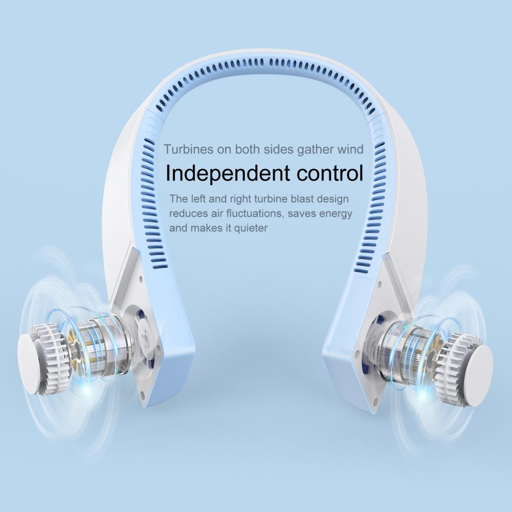 Hanging Neck Fan USB Powered Fast Charge Electric Fan Headphone Mini Cooling Portable Neck Fan for Work Outdoor Summer