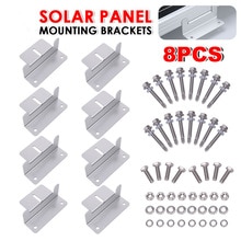 8pcs Solar Panel Mounting Bracket Flat Roof Mount Kit Home Car Aluminum Bracket Solar Panel Holder Stainless Steel Nut And Bolt