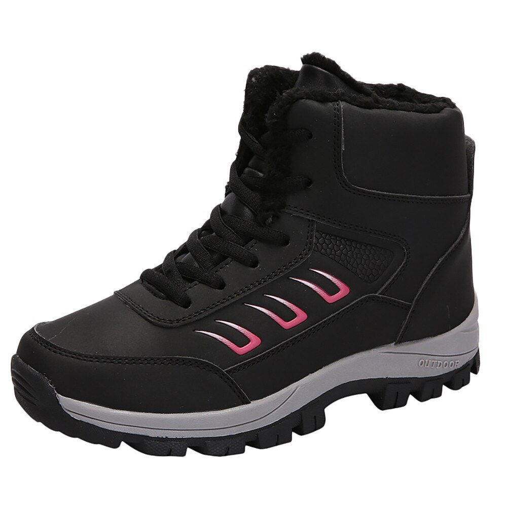 Klv Vrouwen Leisure Outdoor (Wandelschoenen Keep Warm Sport Schoen Platte Dikke Bodem Dames Sneeuw Gym Sneakers Voor vrouwen Zapatillas #3: Black / 6