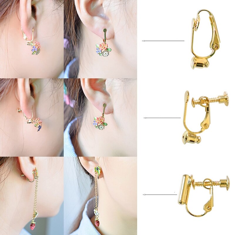 UJBOX Ear Clip Converter Multiple Styles and Multiple Colors DIY Jewelry Accessories No Pierced Clip on Earrings