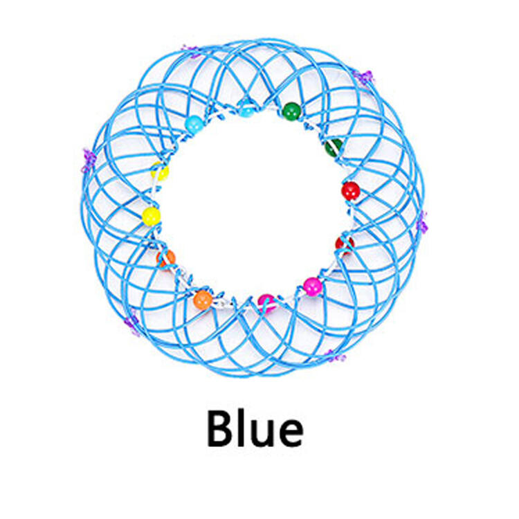 Anti-stress Toy Mandala Decompression Toy Variety Flower Basket 36 Softened Steel Ring Fidget Toy Decorative Wreath Storage: Blue