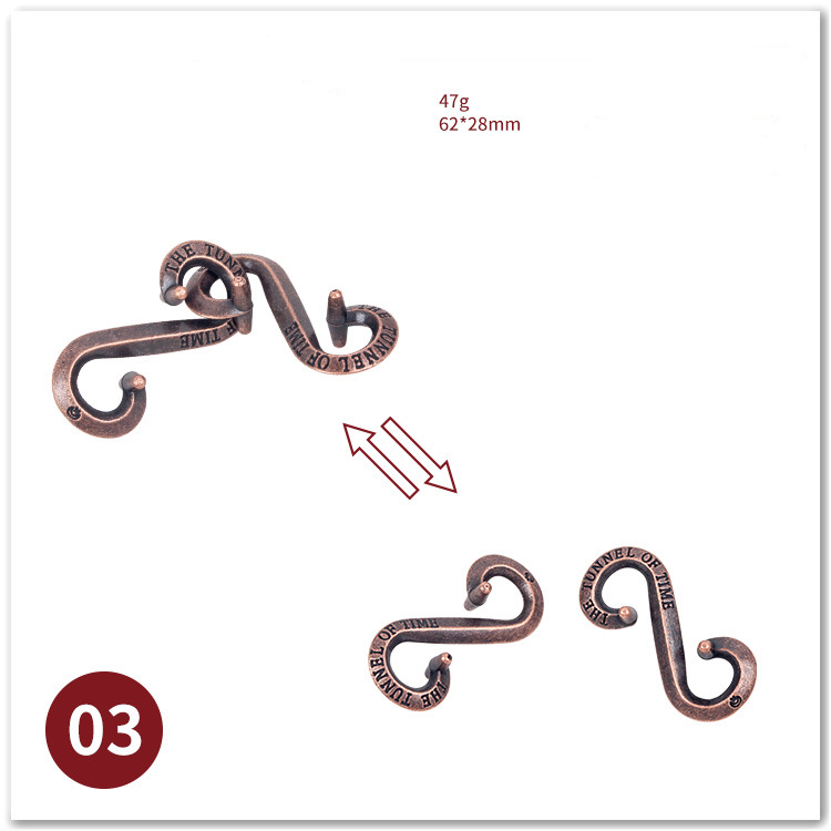 Classic IQ Metal Brain teaser Magic Baffling Puzzles Game Toys For Children Adults Funny Metal Puzzle: green