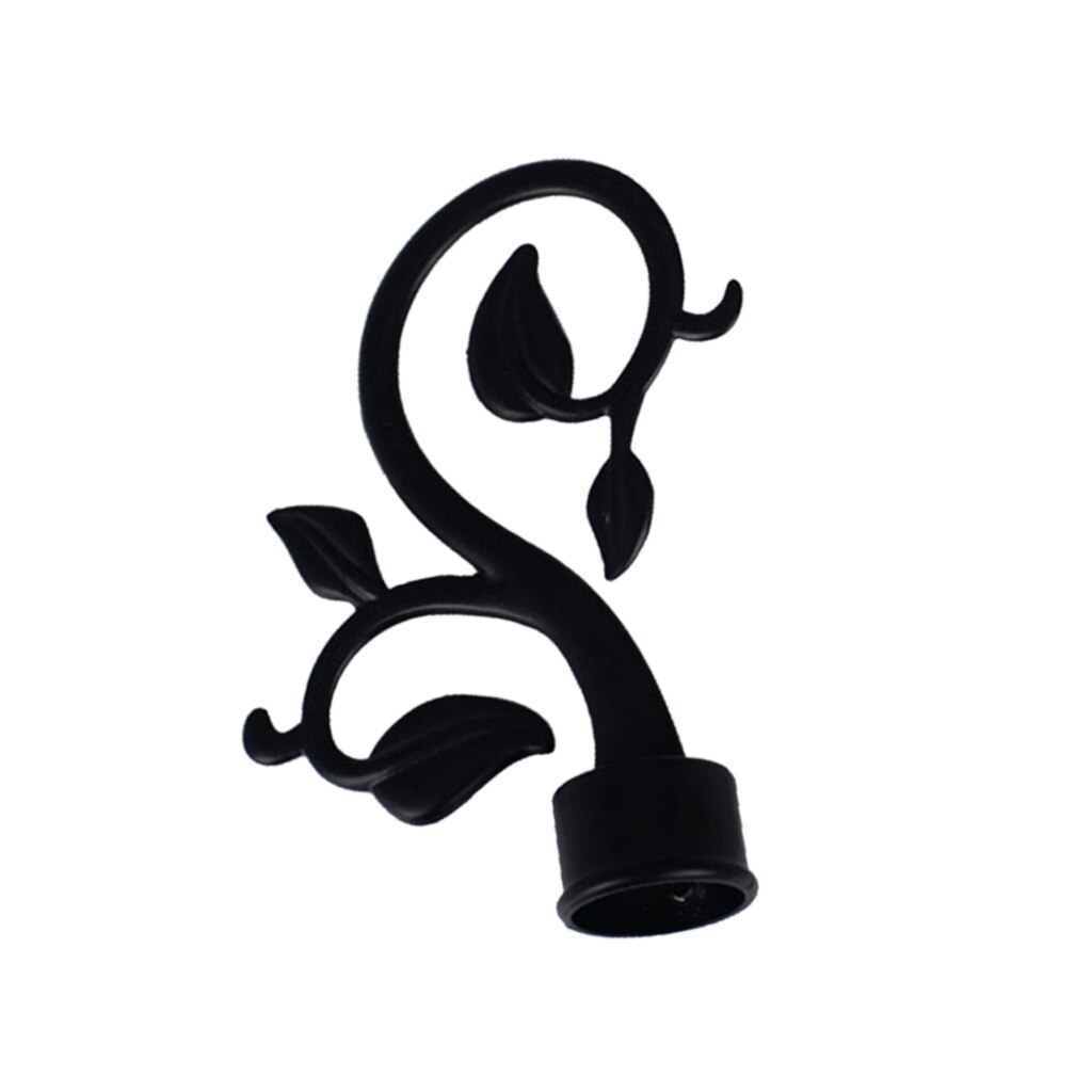Various Curtain Pole Finials Window Panel Rod Decorative Ends Head - 1 Pcs PICK: Black L