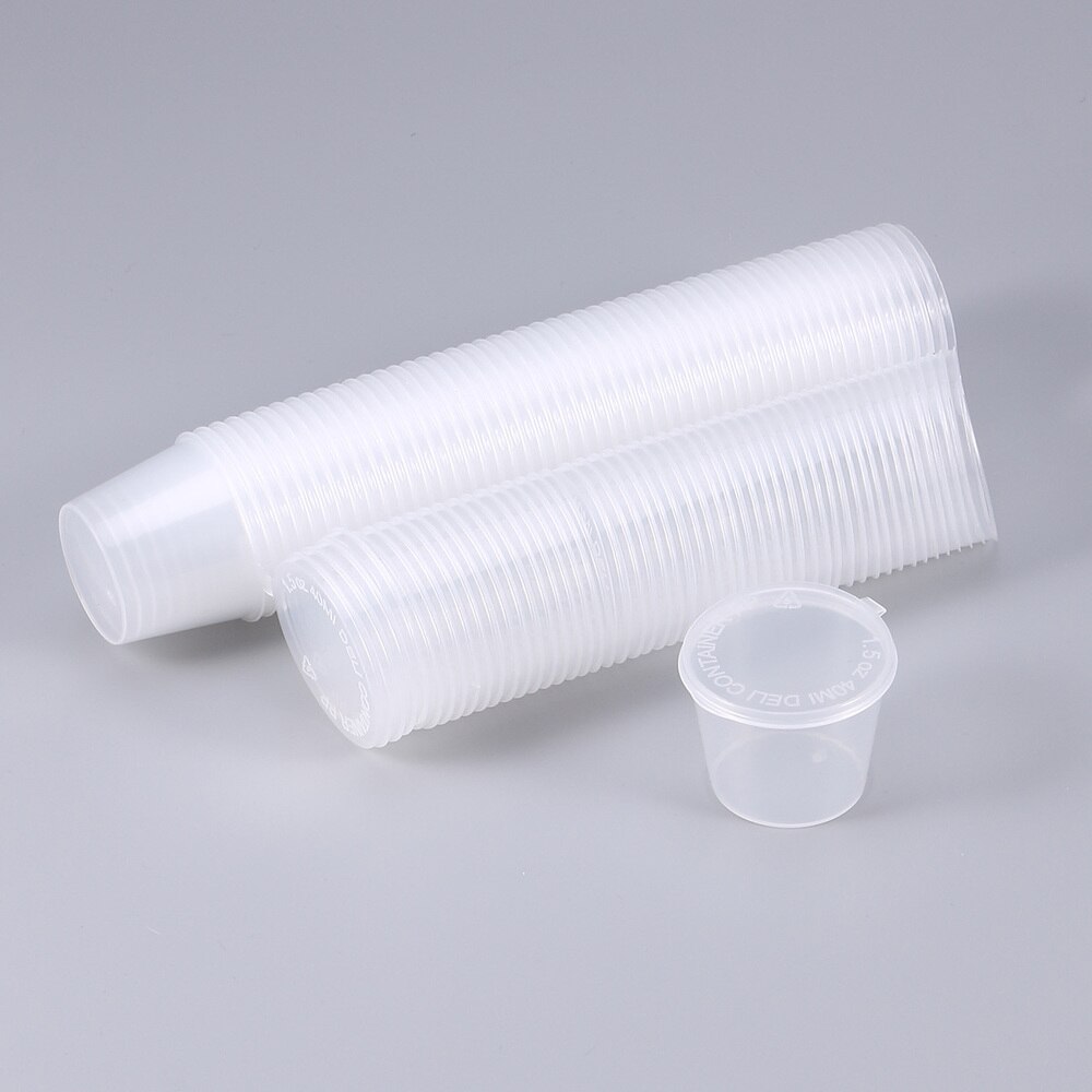 50Pcs 25Ml Wegwerp Portie Cups Clear Gedeelte Container Met Deksels Voor Jelly Yoghurt Mousses Saus: Picture 1 1