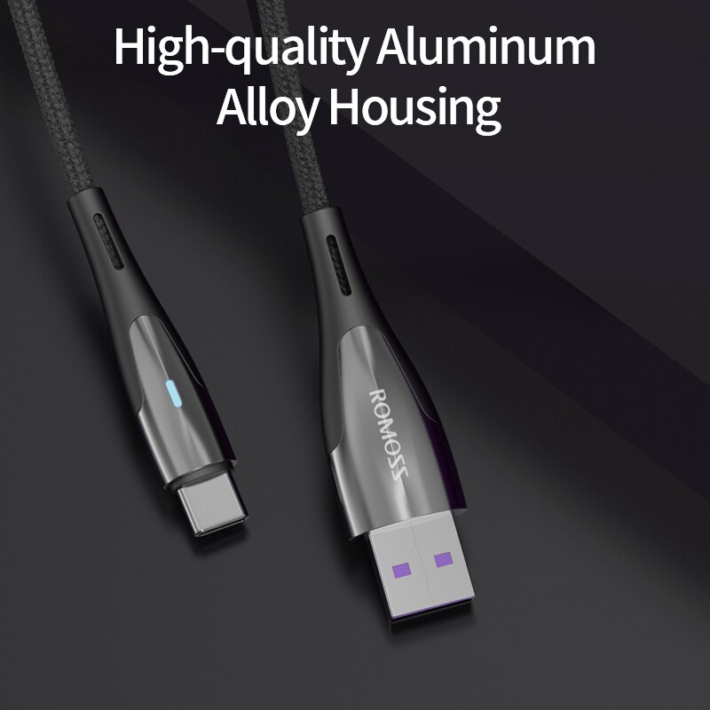 Romoss 5a usb tipo c cabo para huawei p40 pro companheiro 30 p30 pro supercharge 40w scp carregamento rápido USB-C carregador cabo de fio