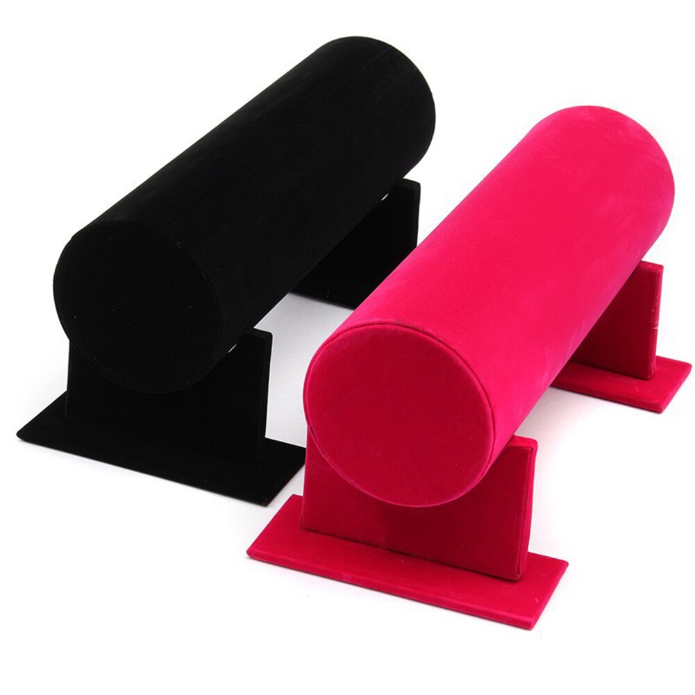 BLUELANS Jewelry Display Stand - Velvet Headband Holder - 30cm Cylinder Organizer - Black, Grey, Rose Red