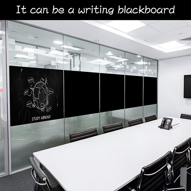 Blackout Film Light Blocking Privacy Black Window Sticker Darkening Non-adhesive Window Tint for Sleeping and Baby Nursery