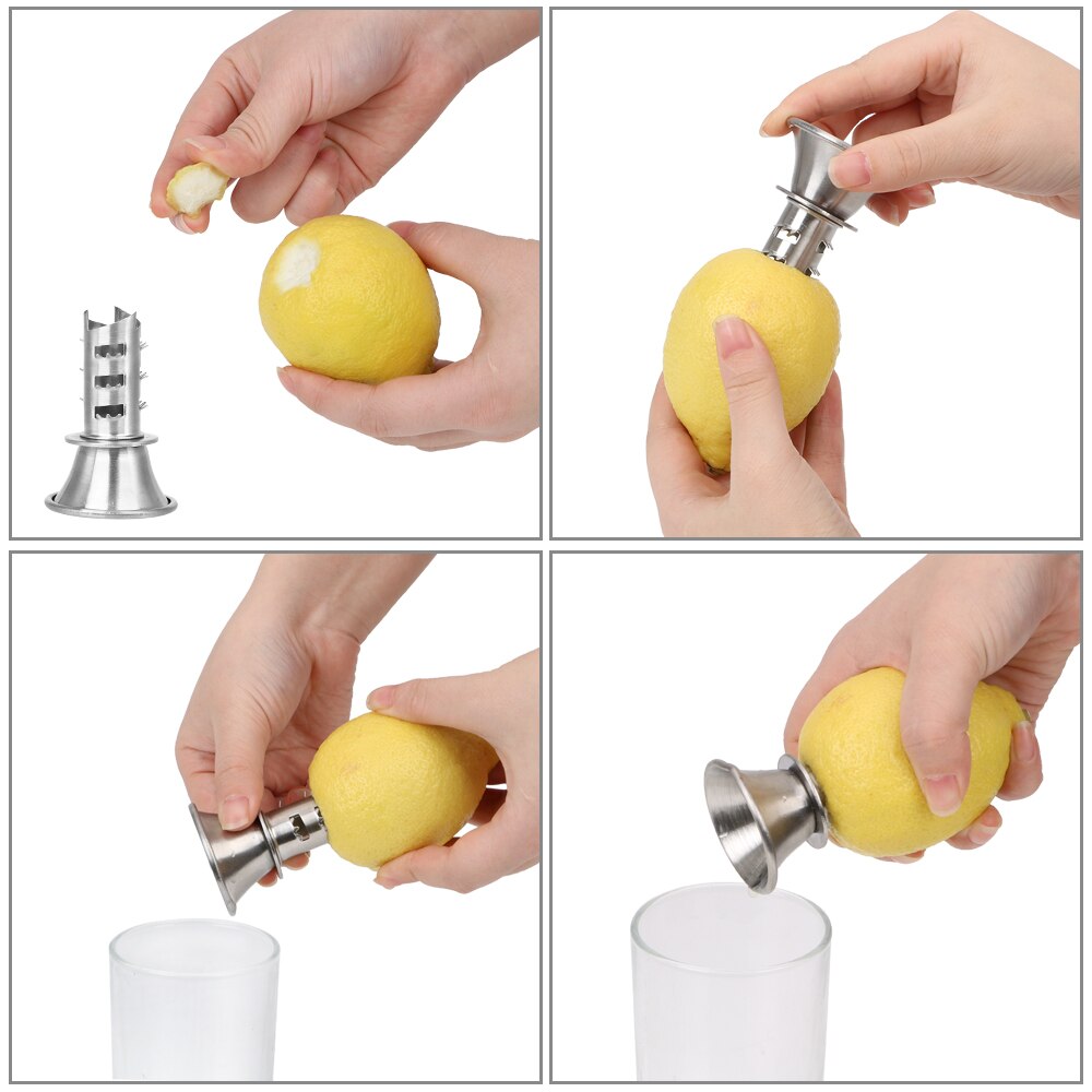 HILIFE Manually Lemon Squeezer For Lemon Orange Limes Citrus Juice Squeeze Hand Juicer Pourer Screw Stainless Steel Fruit Tool