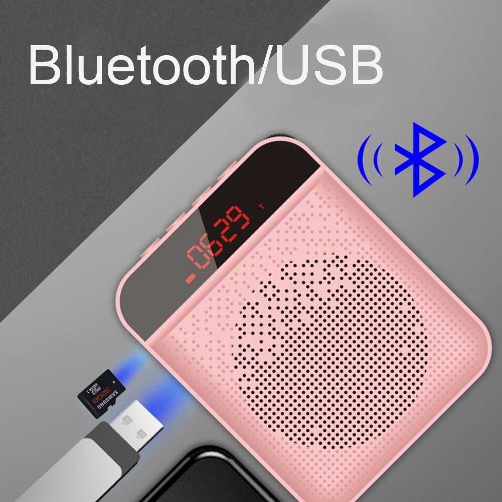 Sala de aula portátil bluetooth amplificador voz ensino usb recarregável megafone com fio para professores festa viagem com microfone