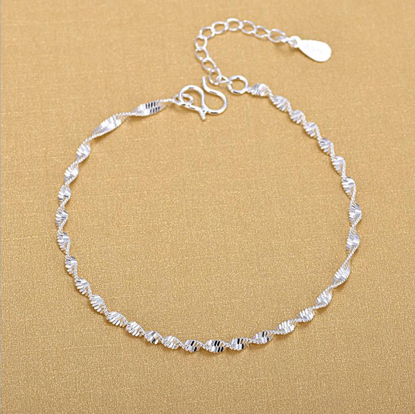 LUKENI Vendita Calda Braccialetti Dei Monili Delle Donne Della Ragazza di Aggancio Del Partito Della Signora Accessori Moda In Argento Sterling 925 Cavigliere D&#39;argento Regalo Femminile