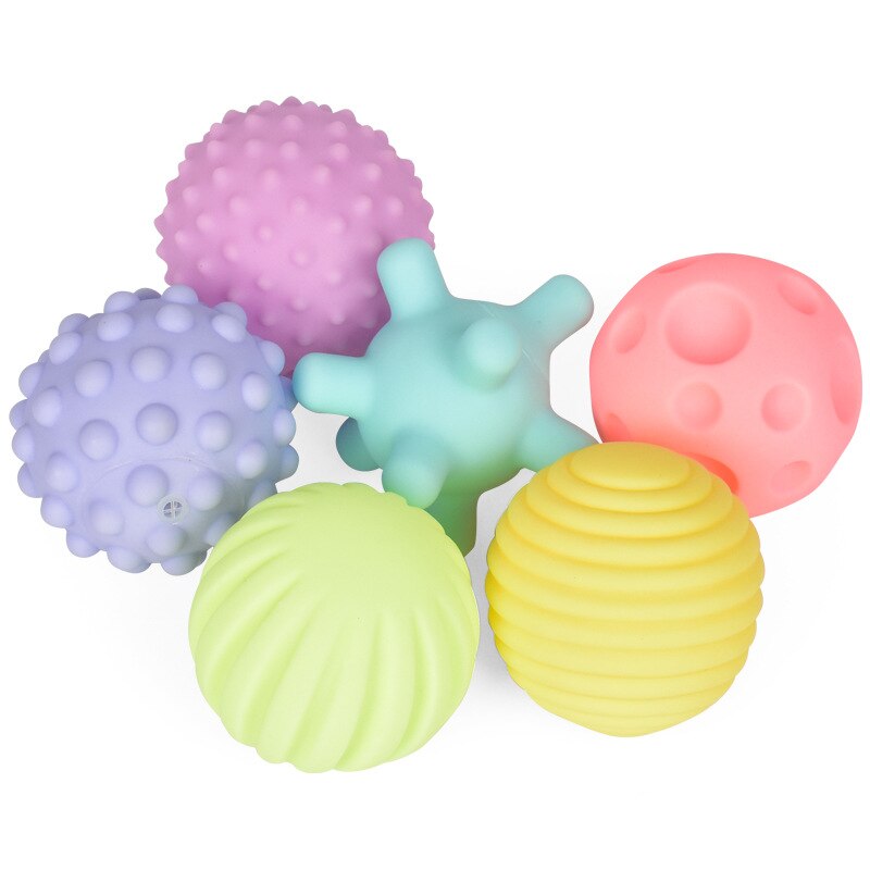 Baby Speelgoed Vroege Onderwijs Puzzel Multi-Textuur Zachte Rubberen Hand Bal 6 Sets Van Tactiele Zintuiglijke Massage Bal Baby ontwikkeling