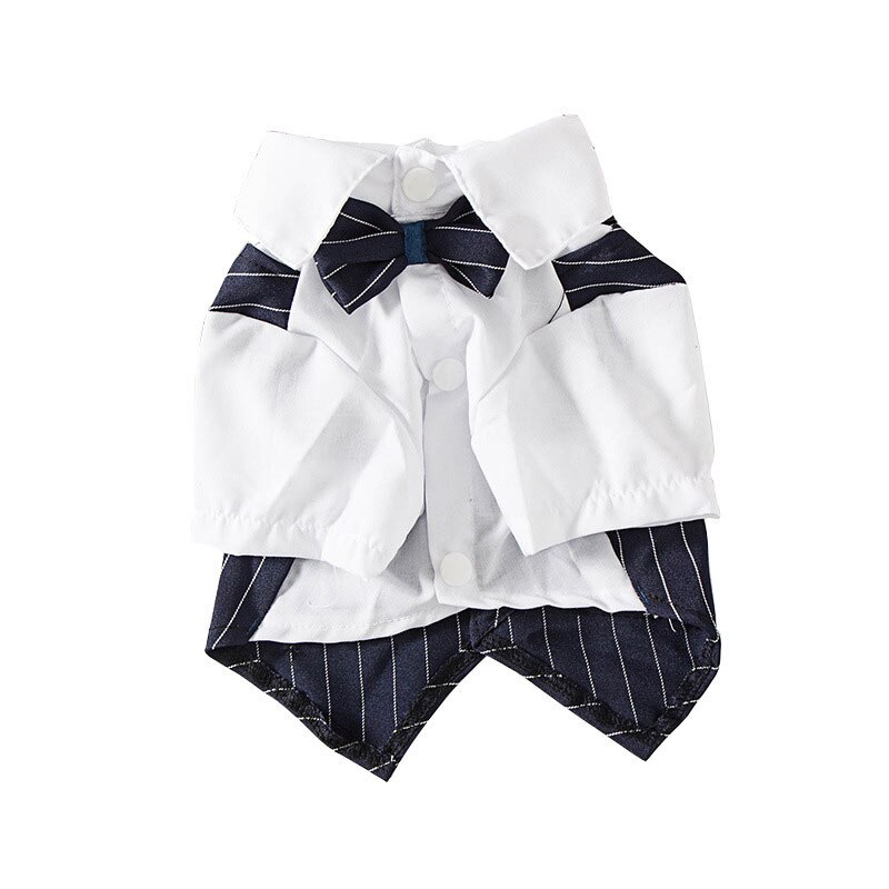 Gentleman chien vêtements rayure chien Costume formel chien chemise avec noeud mariage Costume chiot vêtements animal de compagnie petit chien Costume