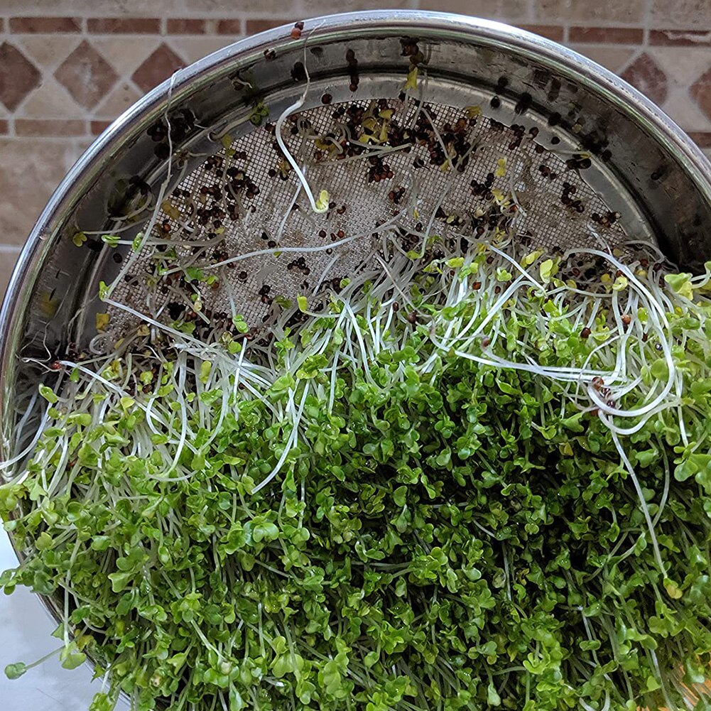 2PCS Stackable Seed Sprouting Tray Stainless Steel Germinator Germination Tray With Base Cover Lid Tier Mesh Sprouting Supplies