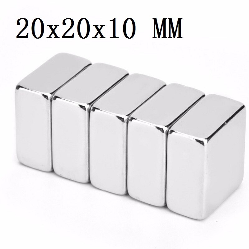 Cuboid Block Magneet 20X20X10 Mm Super Sterke Zeldzame Aarde Magneten Neodymium Magneet Imanes 20*20*10 Mm 20Mm X 20Mm X 10 Mm