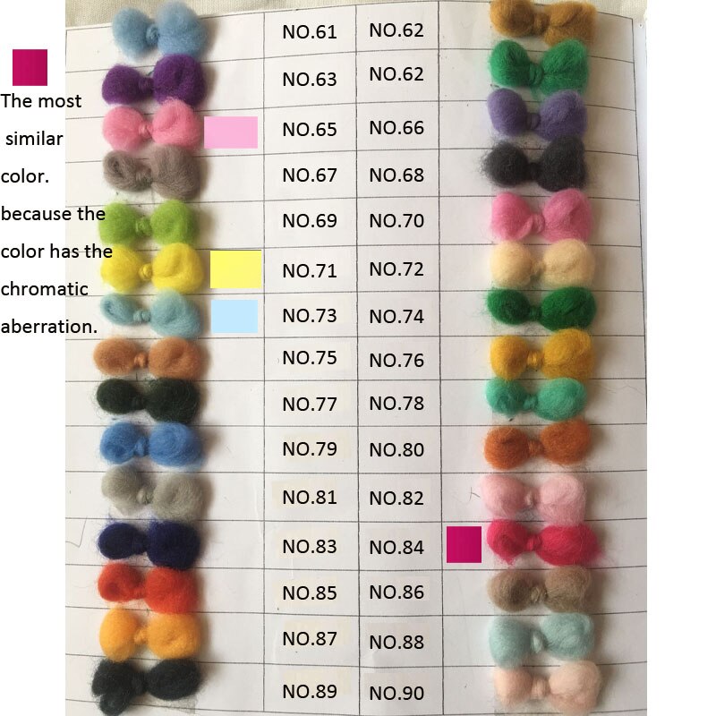WFPFBEC 10g wol voor vilten merinowol fiber 70 s laat een bericht kleur nummer voor elke keuze van kleur