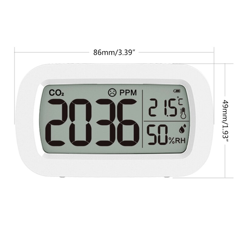 CO2 Monitor with Comfort Display Carbon Dioxide Detector Temperature &amp; Relative Humidity Meter Air Monitor