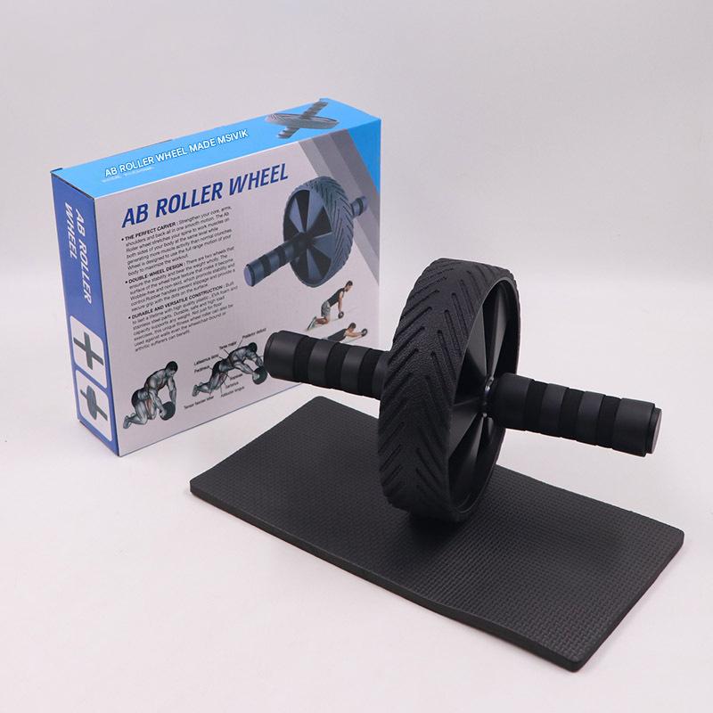 Roue abdominale sans bruit, rouleaux Ab avec tapis pour l'exercice, équipement de Fitness, accessoire d'exercice de la taille et des muscles abdominaux: Beige