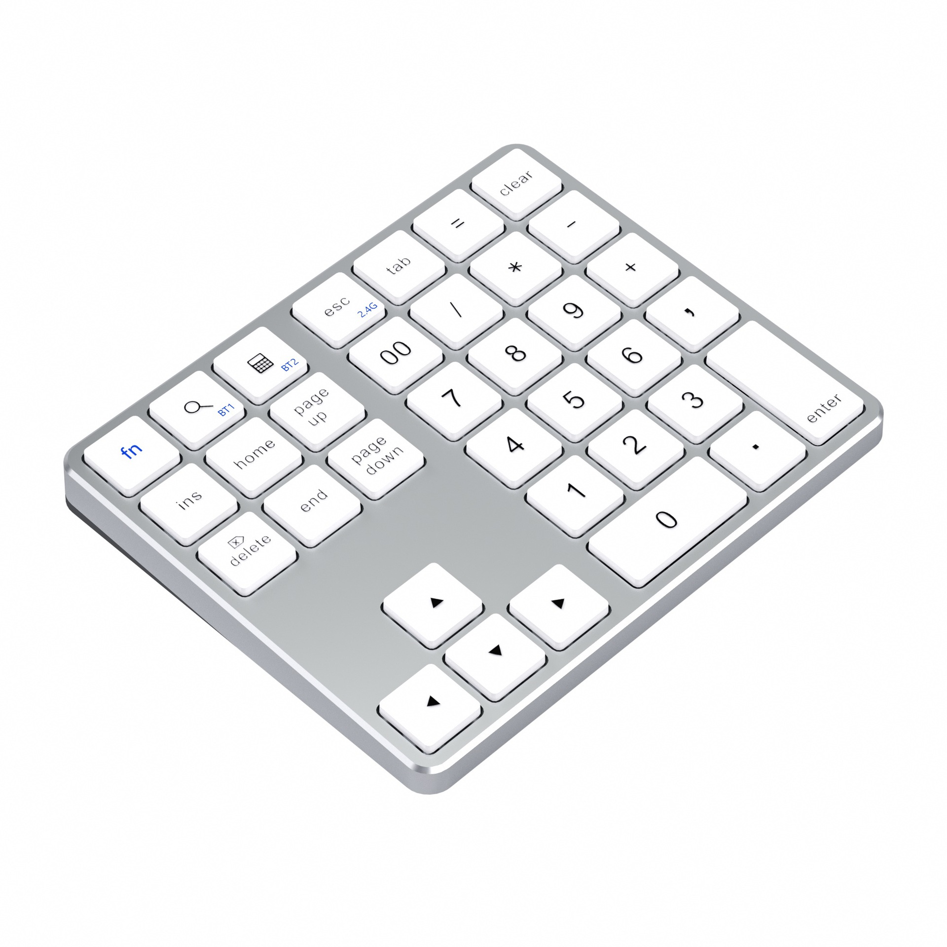 35-Tasten Dual-Bluetooth-Zahlentastatur 2,4 G kabellos Pad Dünne wiederaufladbare Tastatur für PC IOS Android Fenster Digital Klaviatur: Braun