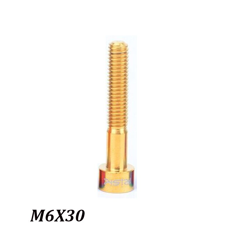 4 Colors RISK 1 pcs Bike Headset Bolt Titanium Aolly MTB Bicycle Stem Top Cap Bolt Screw M6 x 30/35/40/50 mm: gold 30mm