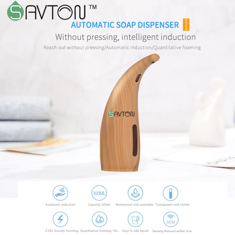 SAVTON 300ml Dispenser Automatic Soap Hand Sanatizer Dispenser Foam Soap Dispenser Non-contact Smart Bathroom Accessories