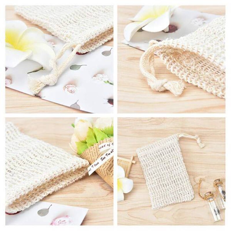 Suihkukylpy sisal saippuapussi luonnollinen sisal saippuapussi kuoriva saippua säästävä pussipidike 50 kpl