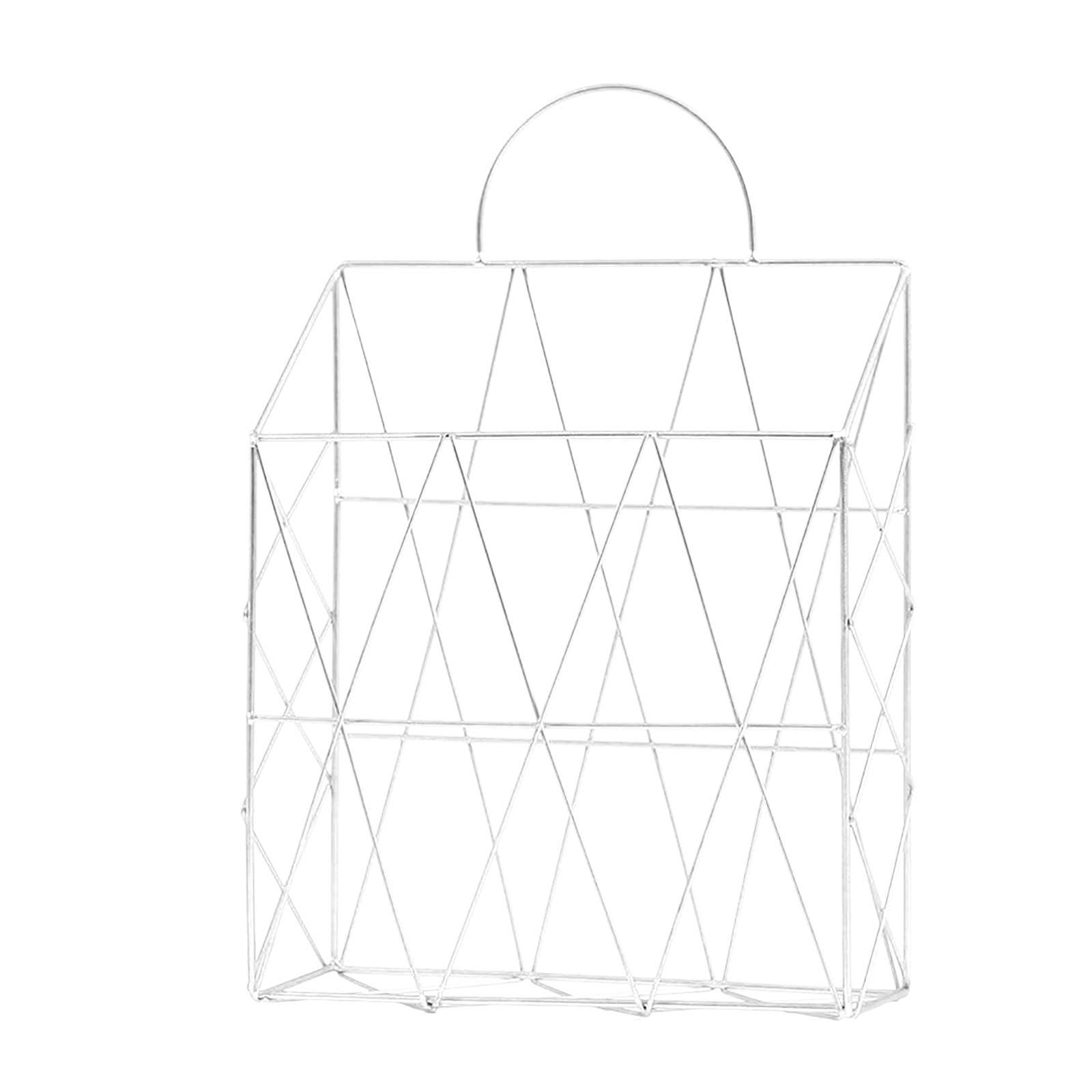 Magazine Holder Hanging Wall Mounted Newspaper Periodical Book Document File Organizer Basket Metal Shelf Storage Container