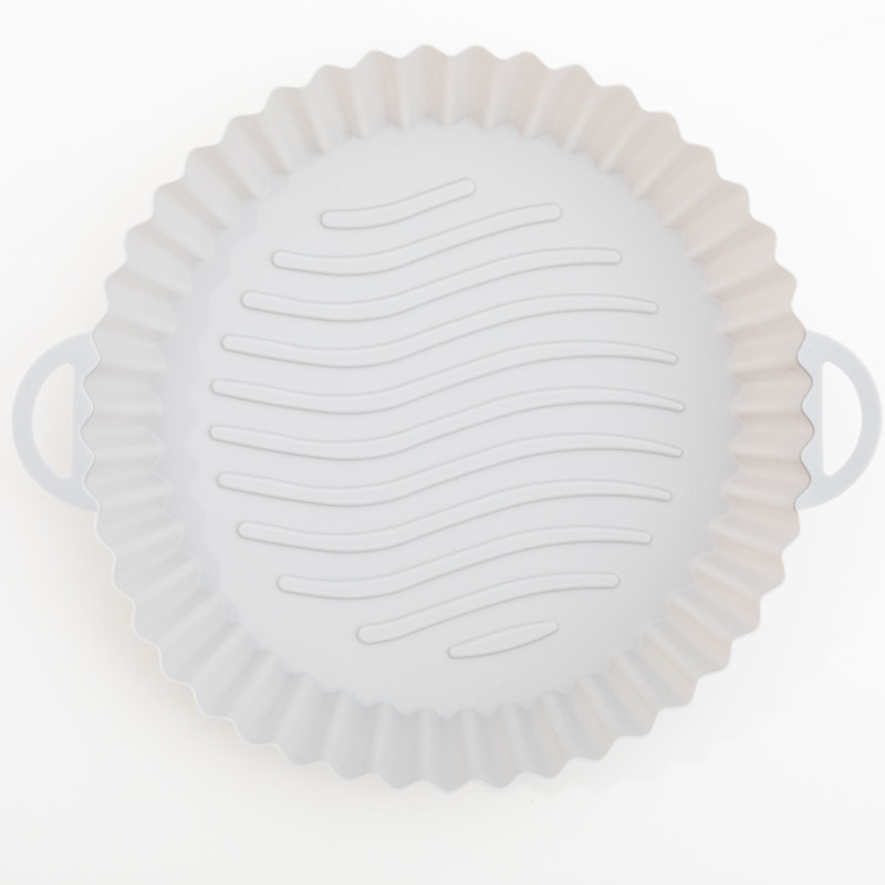 Silicone Air Fryer Pot Bandeja com Alça, Panela Quadrada, Forro Reutilizável, Acessórios de Cozinha, 1Pc: Marrom