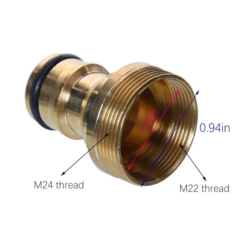 TTLIFE Brass M22 M24 Thread Hose Water tube Connector Tap Snap Adaptor Fitting Garden Quick Connector: Default Title