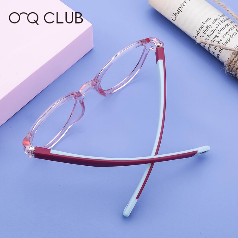 O-Q CLUB Kids Glasses TR90 Silicone Eyeglasses Flexible Children’s Round Eyewear Myopia Optical Eyeglasses Frames 2509