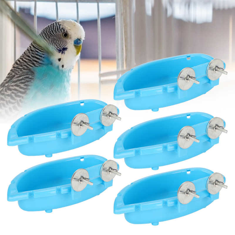 Beauty 5Pcs Vogel Plastic Bad Baden Bad Douche Bad Voedsel Water Kom Doos Feeder Voor Papegaai Vogel Benodigdheden Wassen bad