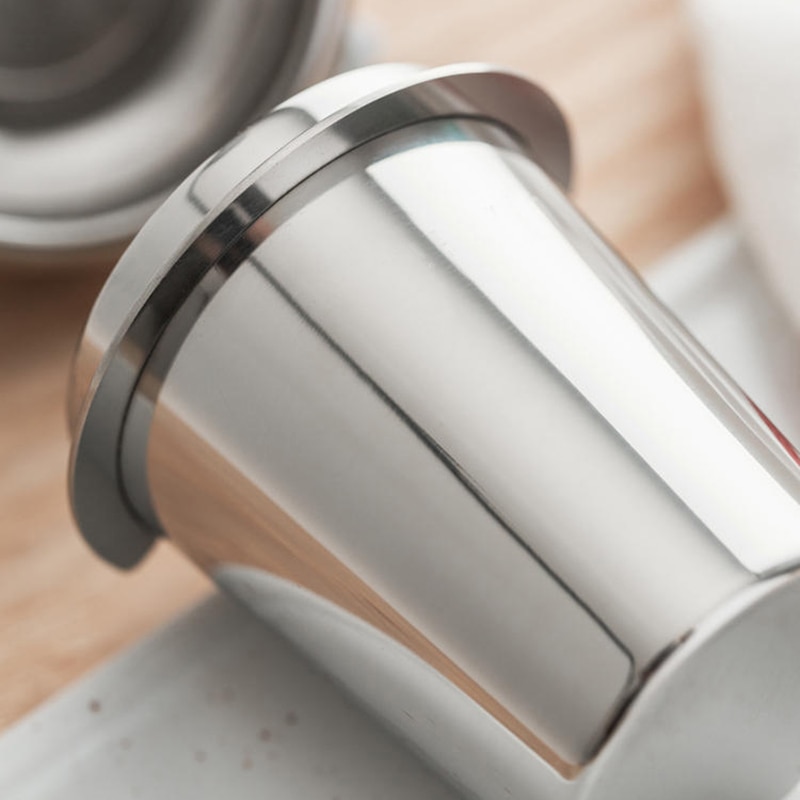 Doseringskopp av rostfritt stål kaffe snusande mugg pulvermatare för 58mm espressomaskiner portafilter kaffebutiker