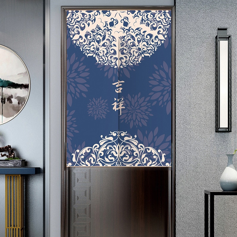 Cortina de puerta de Feng Shui chino dormitorio cocina baño cortina de partición cortina de puerta de loto