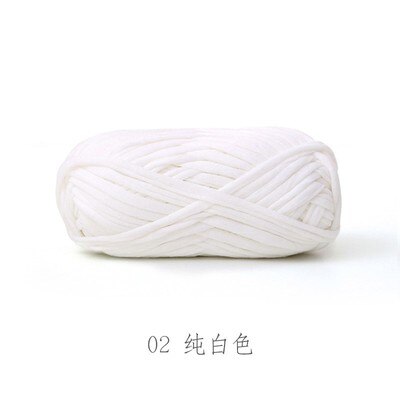 100g/ball Super Soft Thick Chunky T Shirt Yarn For Knitting Blanket Carpet Handbag Crochet Cloth Yarn: 02 Snow white
